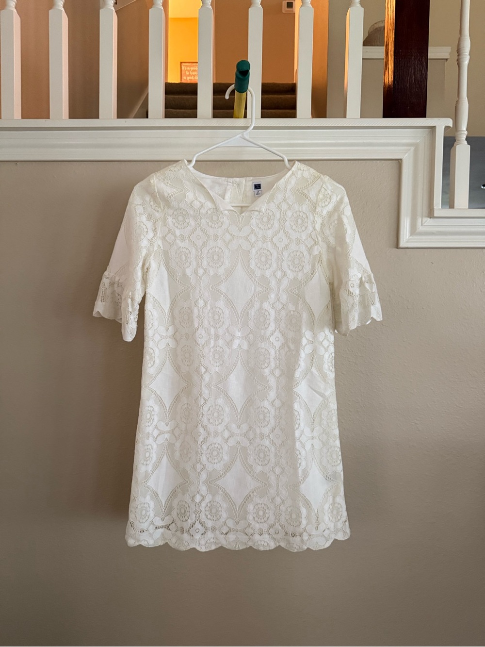 Girls Janie and Jack White Lace Shift Dress - Size 12